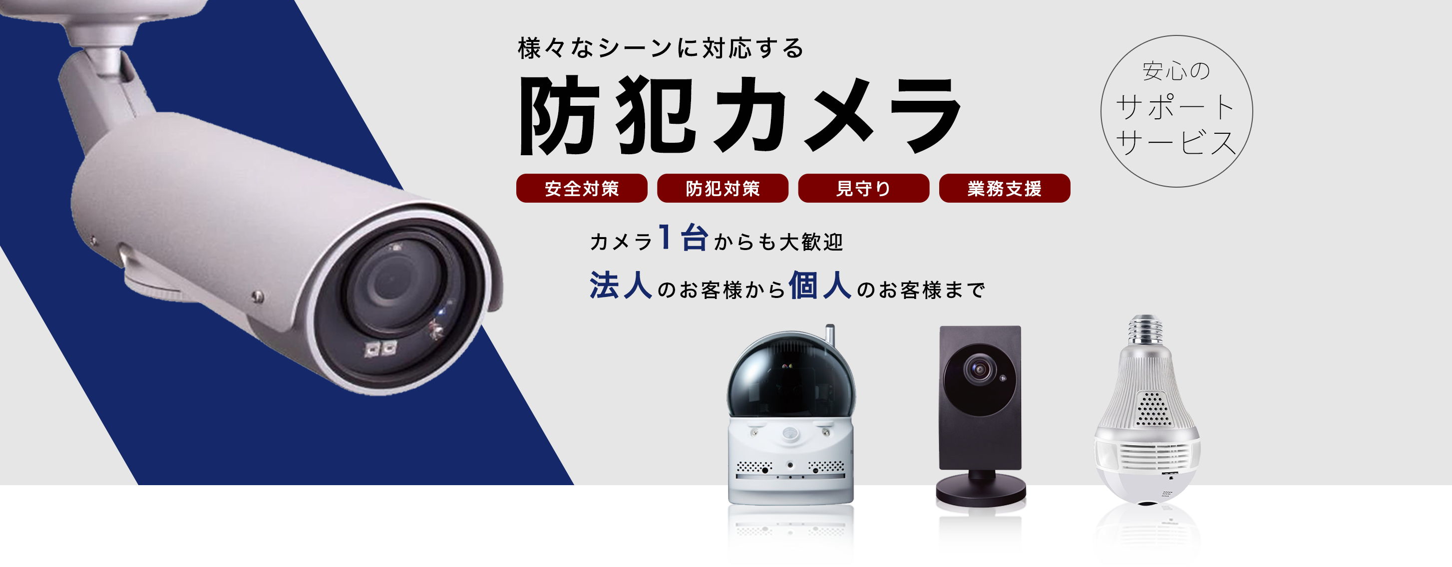 様々なシーンに対応する防犯カメラ